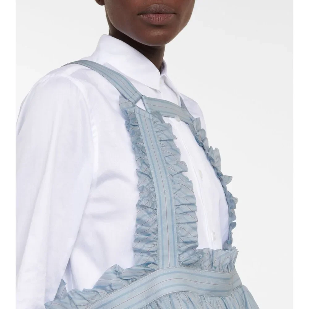 NWT Noir Kei Ninomiya Blue stripes pinafore dress, Size Large - Picture 3 of 13